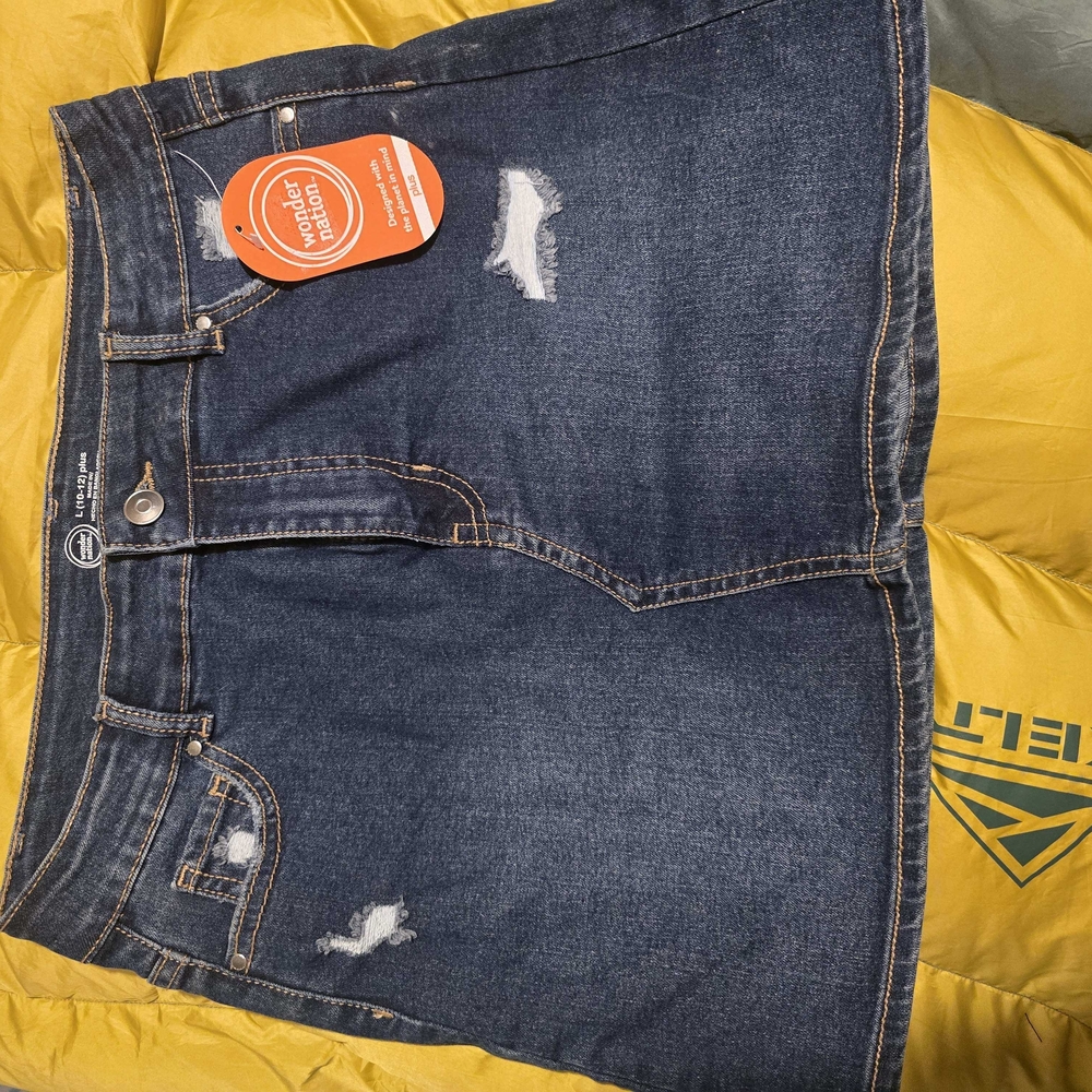 Trendy Distressed Blue Mini Skirt